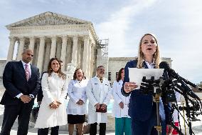 Protests at the Supreme Court as it hears case for abortion pill access