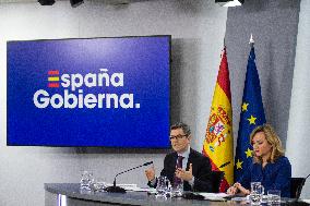 Press Conference After The Council Of Ministers, At La Moncloa, Madrid, Spain.