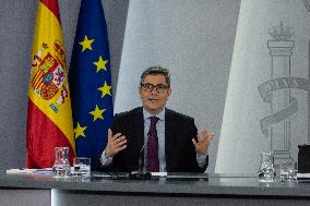 Press Conference After The Council Of Ministers, At La Moncloa, Madrid, Spain.