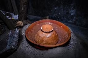 Food Prepared In Clay Pots In The Ancient Way - Ashke Pithe