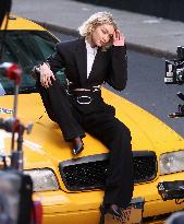 Gigi Hadid Films A Commercial - NYC