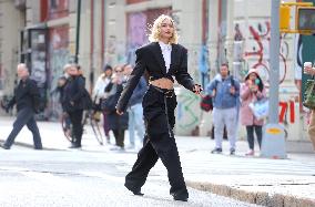 Gigi Hadid Films A Commercial - NYC