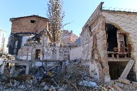 Russian missile debris partially destroys Kyiv Art Academy