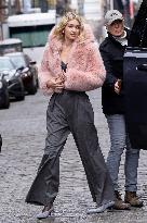 Gigi Hadid Films A Commercial - NYC