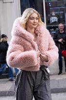 Gigi Hadid Films A Commercial - NYC