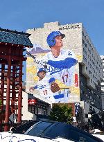 Huge Ohtani mural in Los Angeles
