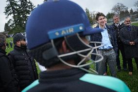 Trudeau Meets Youth Cricket Players - British Columbia