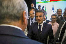 President of France Emmanuel Macron at the closing of the 8th Economic Forum Brazil France