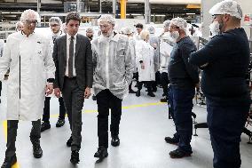 PM Attal Visits l'Oral Factory - Rambouillet