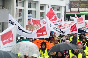 Retailer Workers Go On Strike In Bottrop