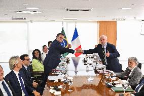 Macron And Lula At The Planalto Palace - Brasilia