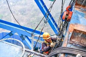 CHINA-GUIZHOU-HUAJIANG GRAND CANYON BRIDGE-CONSTRUCTION (CN)