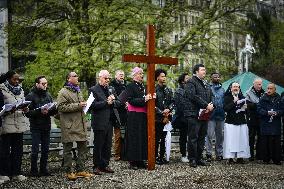 Stations of the Cross procession in Paris