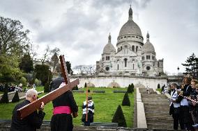 Stations of the Cross procession in Paris