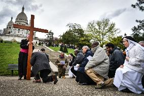 Stations of the Cross procession in Paris