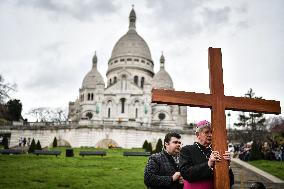 Stations of the Cross procession in Paris