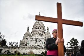 Stations of the Cross procession in Paris