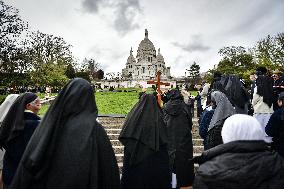 Stations of the Cross procession in Paris