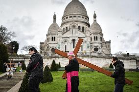 Stations of the Cross procession in Paris