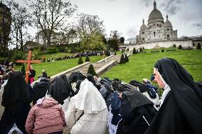 Stations of the Cross procession in Paris