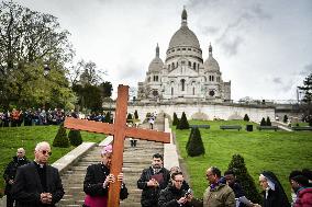 Stations of the Cross procession in Paris