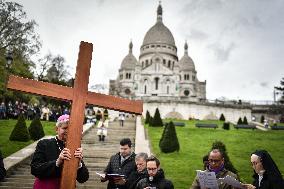 Stations of the Cross procession in Paris