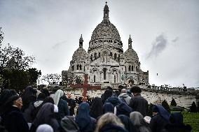 Stations of the Cross procession in Paris