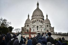 Stations of the Cross procession in Paris