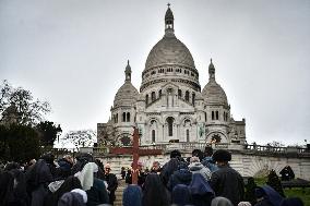 Stations of the Cross procession in Paris