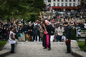 Stations of the Cross procession in Paris