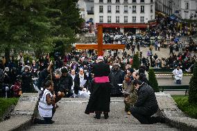 Stations of the Cross procession in Paris