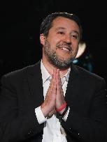 Matteo Salvini During TV Show - Rome