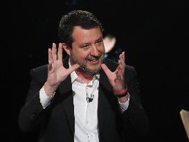 Matteo Salvini During TV Show - Rome