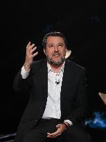 Matteo Salvini During TV Show - Rome