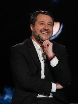 Matteo Salvini During TV Show - Rome