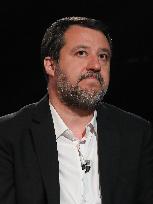 Matteo Salvini During TV Show - Rome