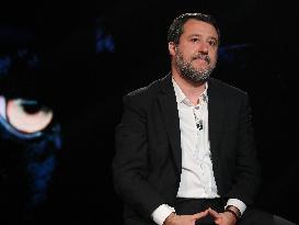 Matteo Salvini During TV Show - Rome