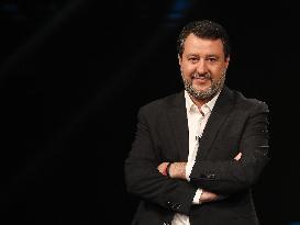 Matteo Salvini During TV Show - Rome