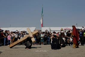 Passion Of Christ In The Zócalo Of Mexico City