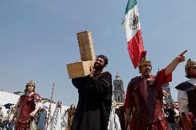 Passion Of Christ In The Zócalo Of Mexico City