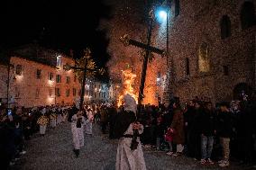 Dead Christ Procession In Gubbio, Italy