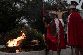 Catholic Devotees Recreate The Traditional Camino De La Cruz Through The Streets Of Valparaiso