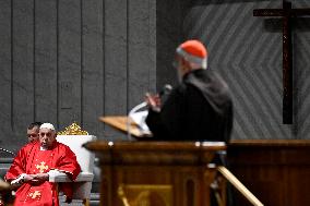 Pope Francis At The Liturgy Of The Lord's Passion on Good Friday - Vatican