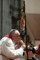 Pope Francis At The Liturgy Of The Lord's Passion on Good Friday - Vatican