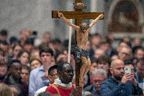 Pope Francis At The Liturgy Of The Lord's Passion on Good Friday - Vatican