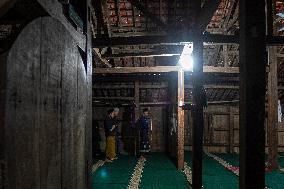 Ancient Wooden Mosque In Indonesia