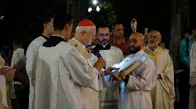Roman Catholic Church In São Paulo Holds Easter Vigil