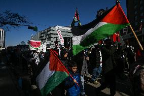 March For Palestine Organised On Land Day In Edmonton