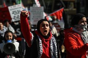 March For Palestine Organised On Land Day In Edmonton