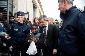 Darmanin visits the "Place Nette XXL" operation - Saint Denis
